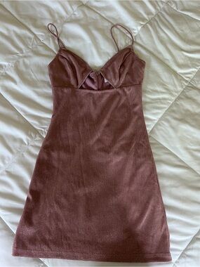 superdown Shimmery Rose-Mauve Mini Slip Dress